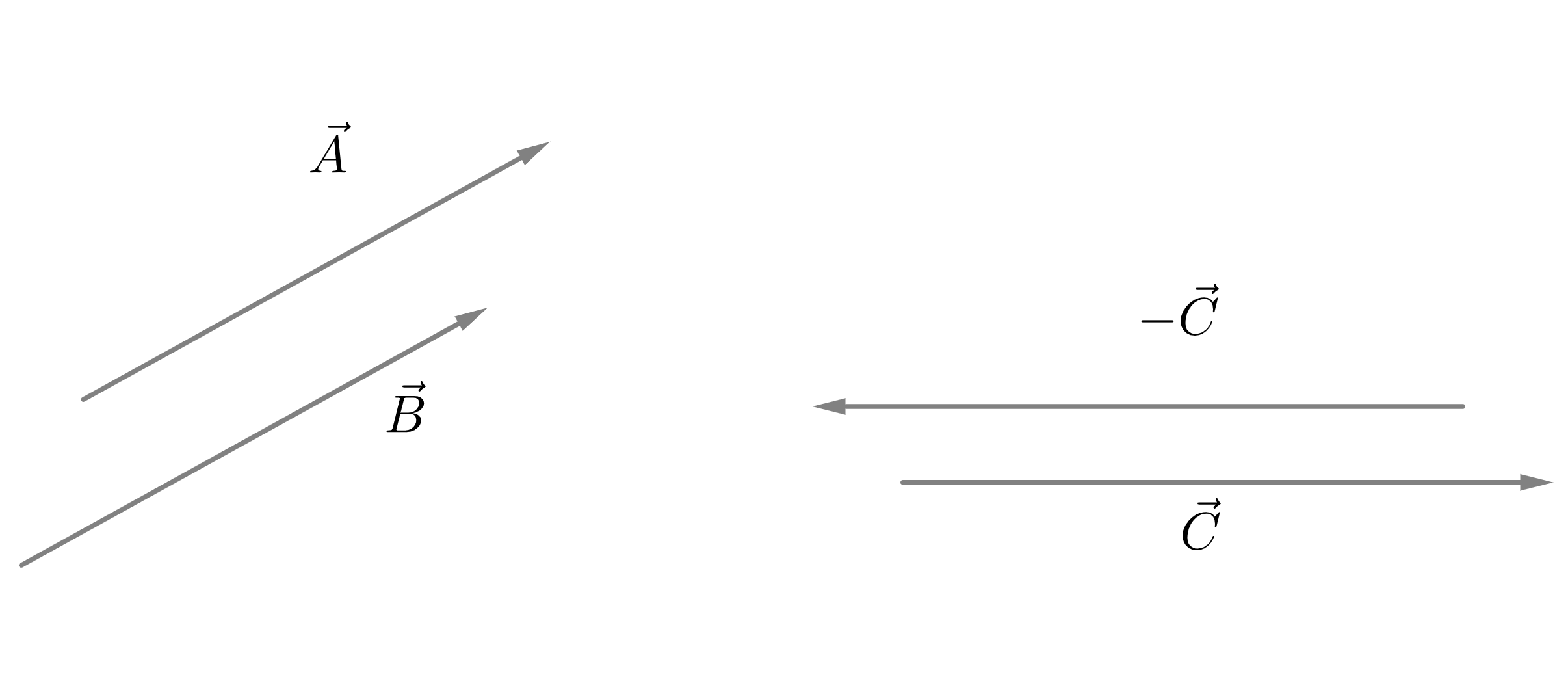 Equal and negative vectors
